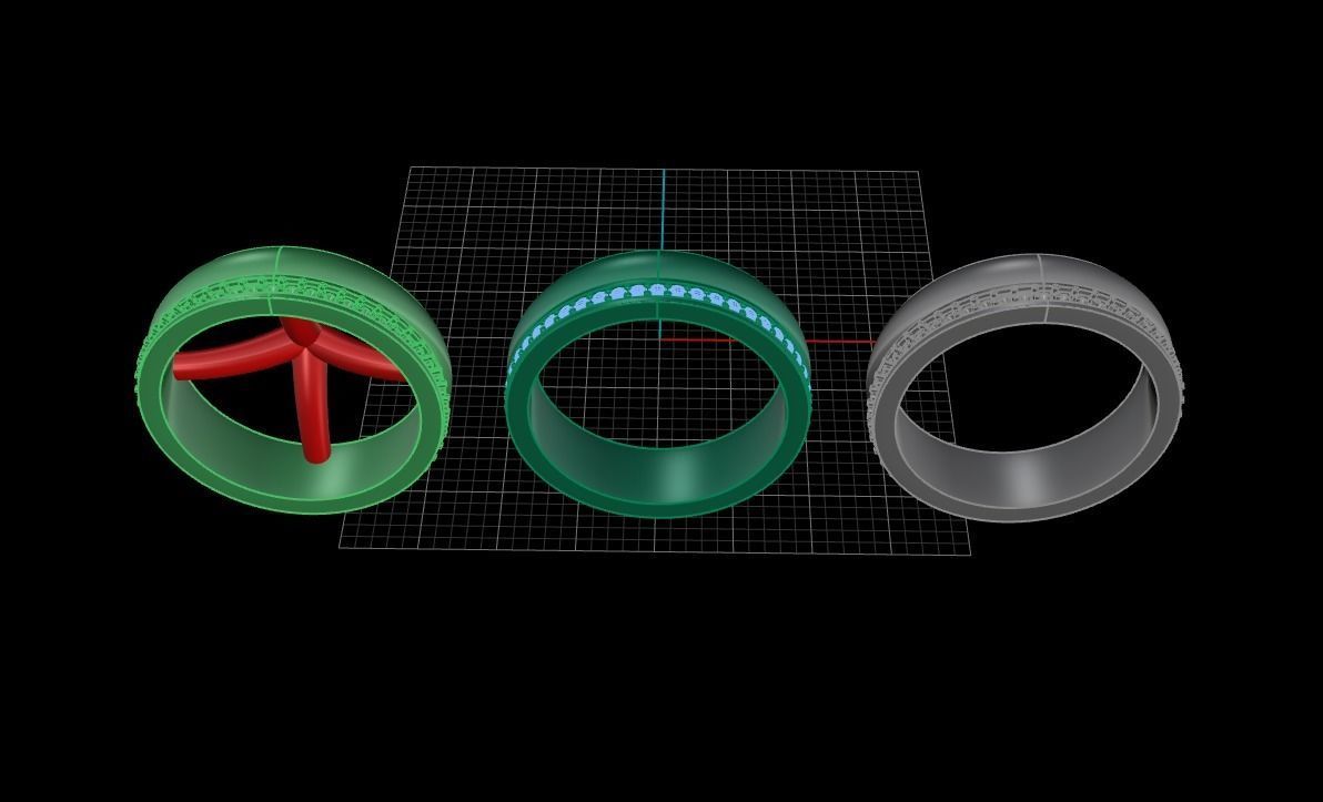 Double Stack Diamond Infinity Band Mix Size STYLE TYPE 1 3D print model_18