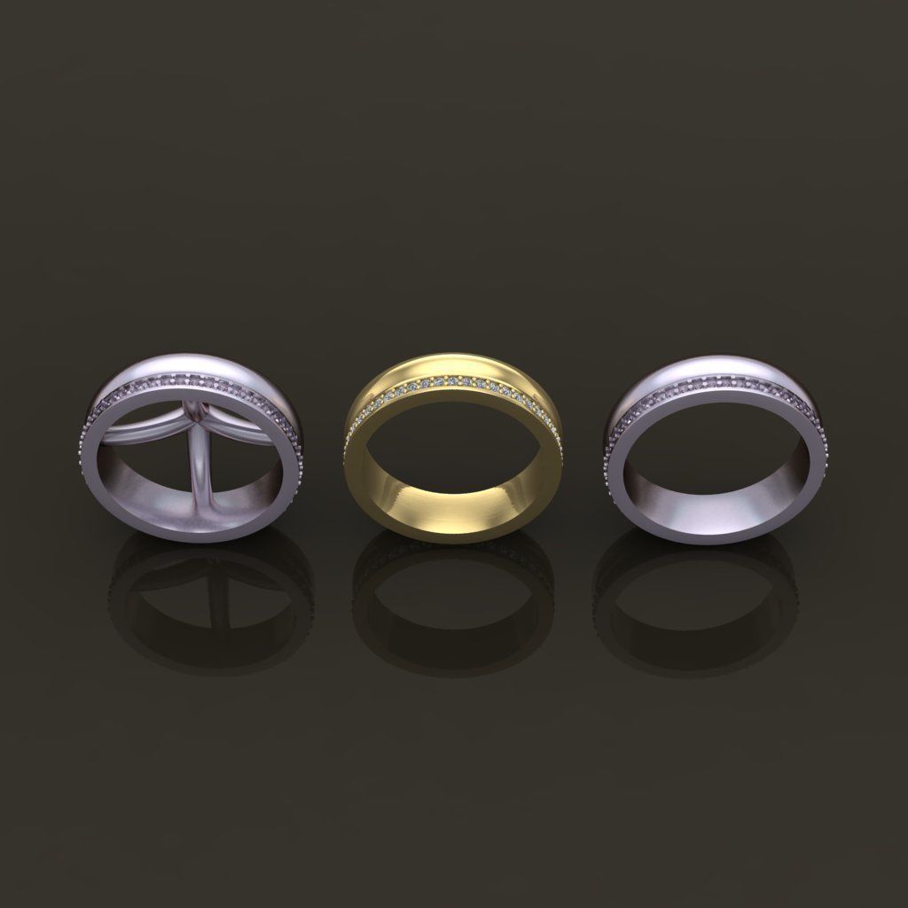 Double Stack Diamond Infinity Band Mix Size STYLE TYPE 1 3D print model_3