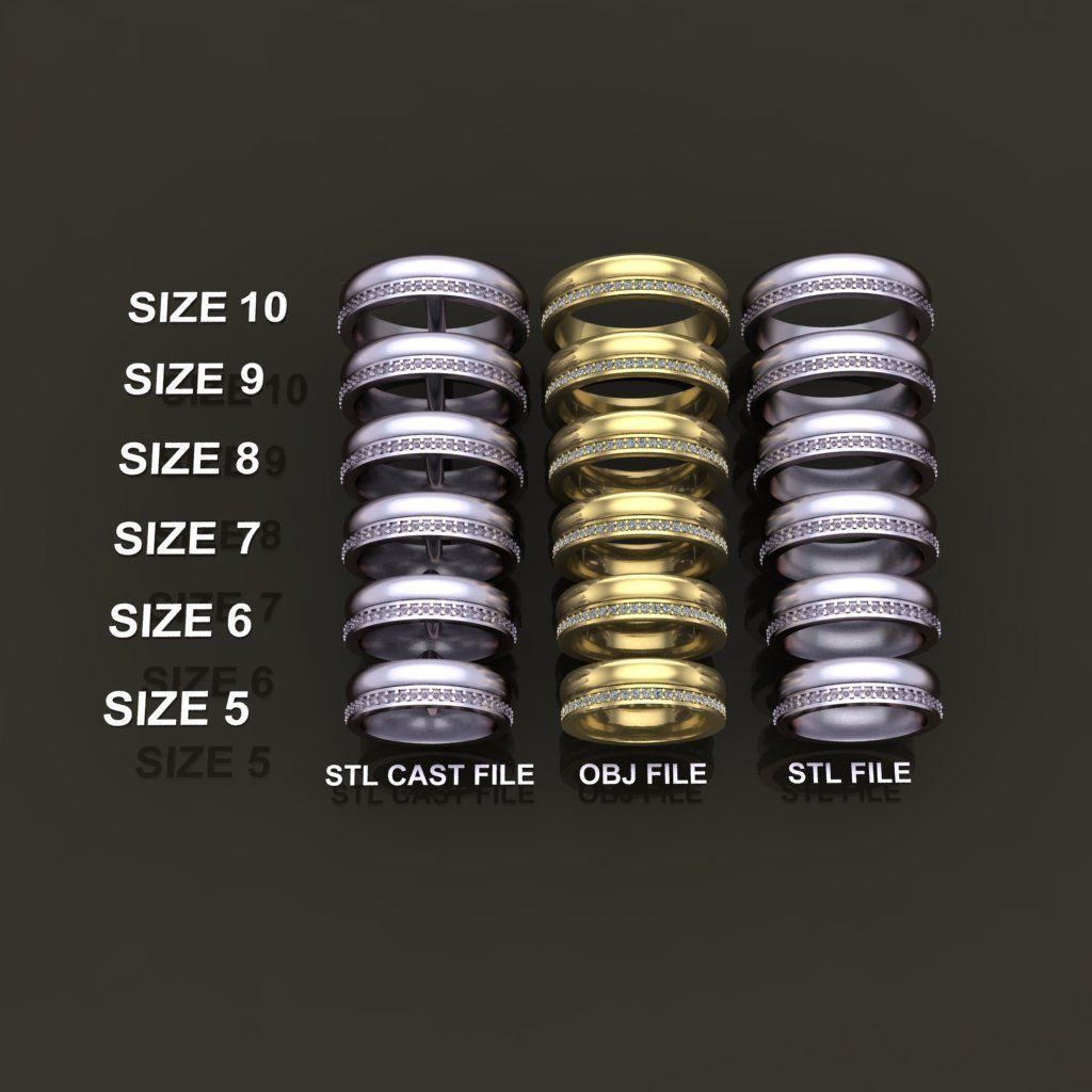 Double Stack Diamond Infinity Band Mix Size STYLE TYPE 1 3D print model_1