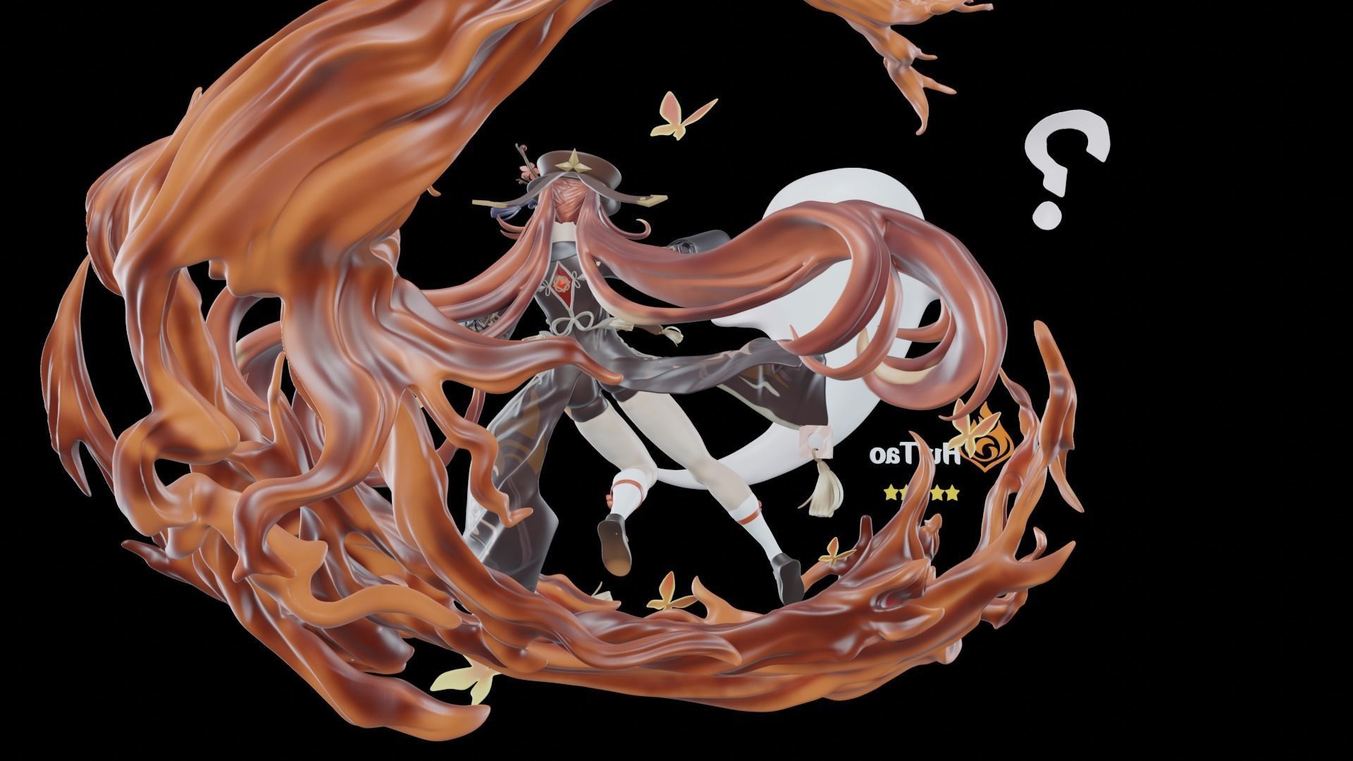 Hutao 3D Statue Model ZTL and Blend file 3D model_1