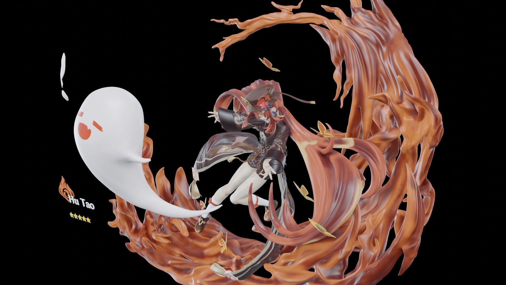 Hutao 3D Statue Model ZTL and Blend file 3D model_4