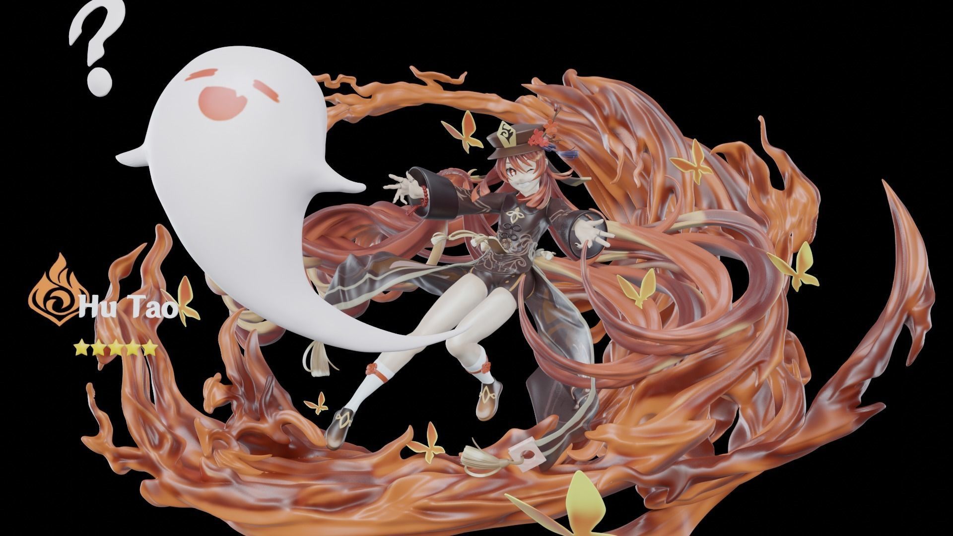 Hutao 3D Statue Model ZTL and Blend file 3D model_7