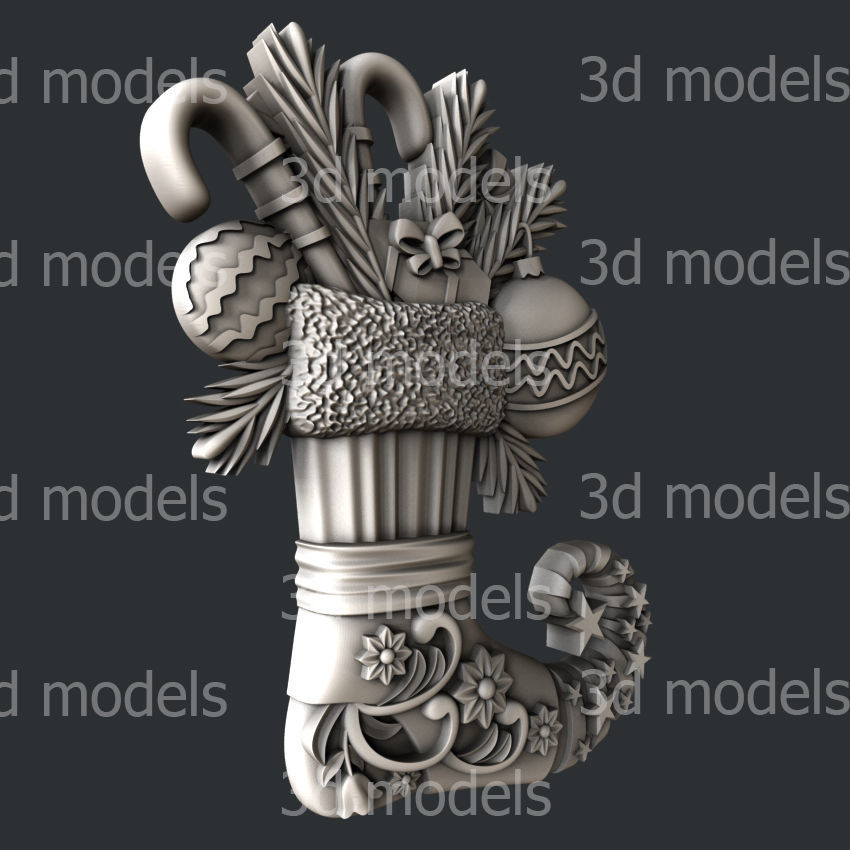 3d STL models for CNC router or 3dprinter boot 3D model_1