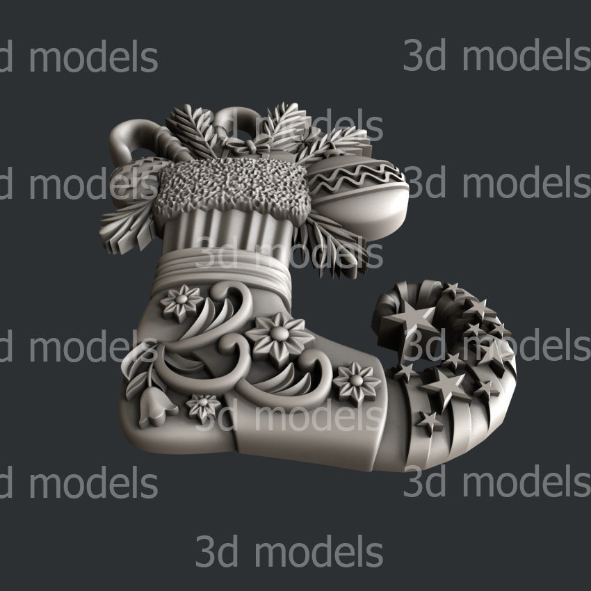 3d STL models for CNC router or 3dprinter boot 3D model_3