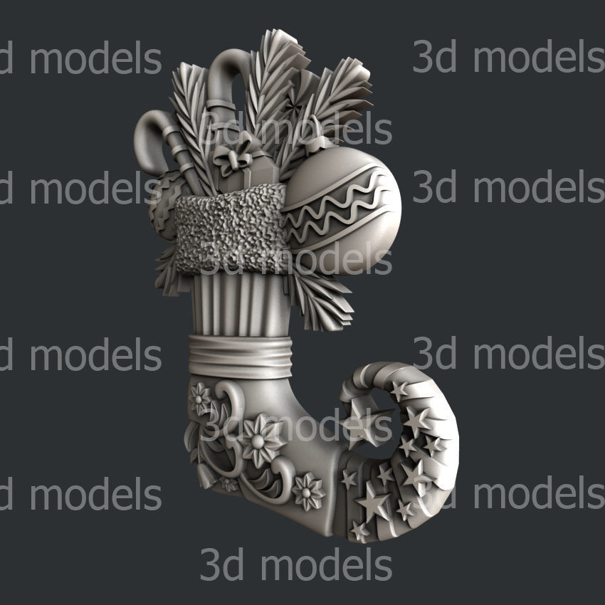 3d STL models for CNC router or 3dprinter boot 3D model_2