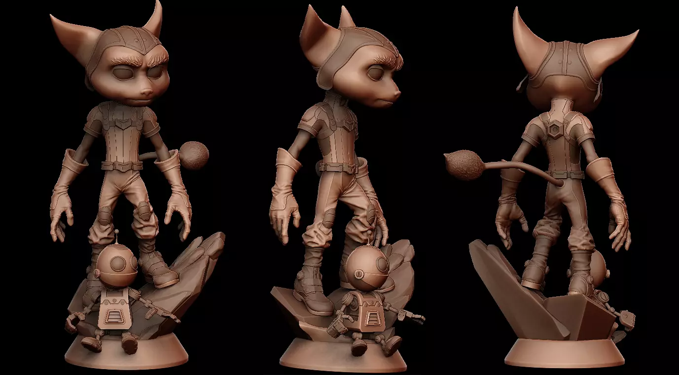 Zbrush Rachet and Clank 3D model_0