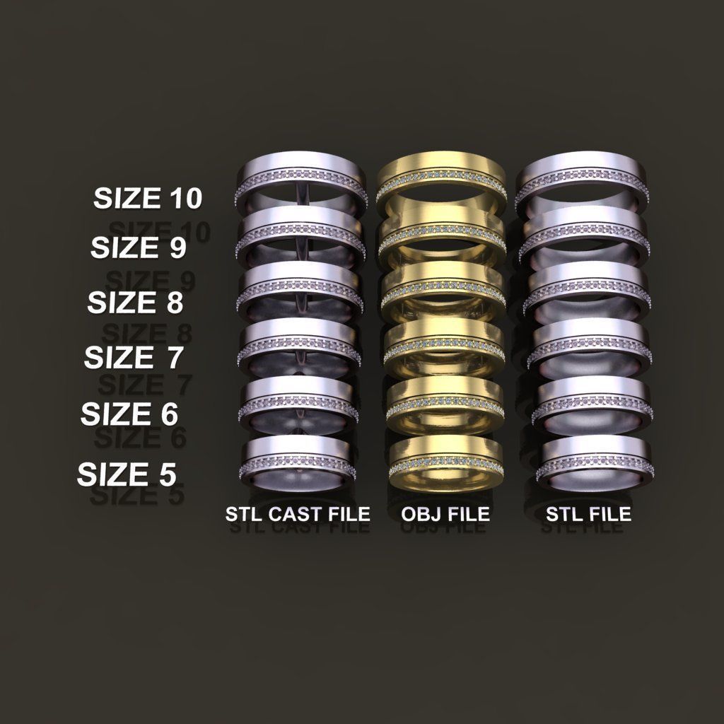 Double Stack Diamond Infinity Band Mix Size STYLE TYPE 2 3D print model_1