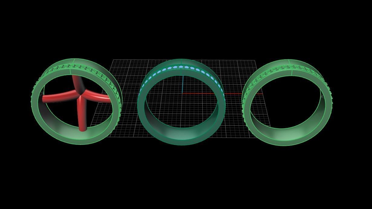 Double Stack Diamond Infinity Band Mix Size STYLE TYPE 2 3D print model_18