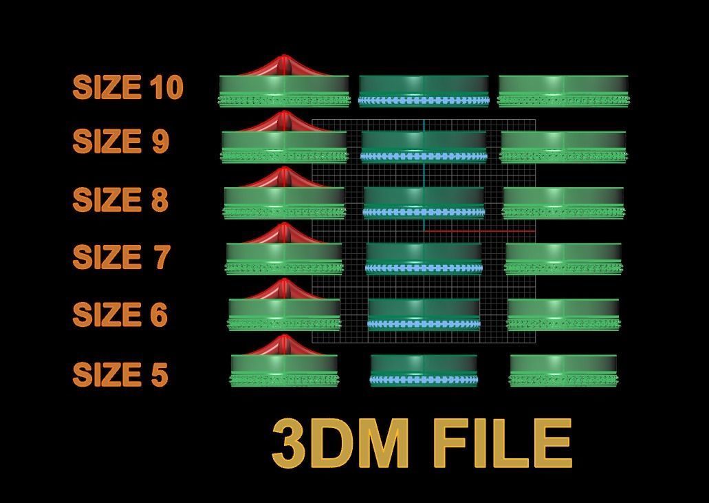 Double Stack Diamond Infinity Band Mix Size STYLE TYPE 2 3D print model_2