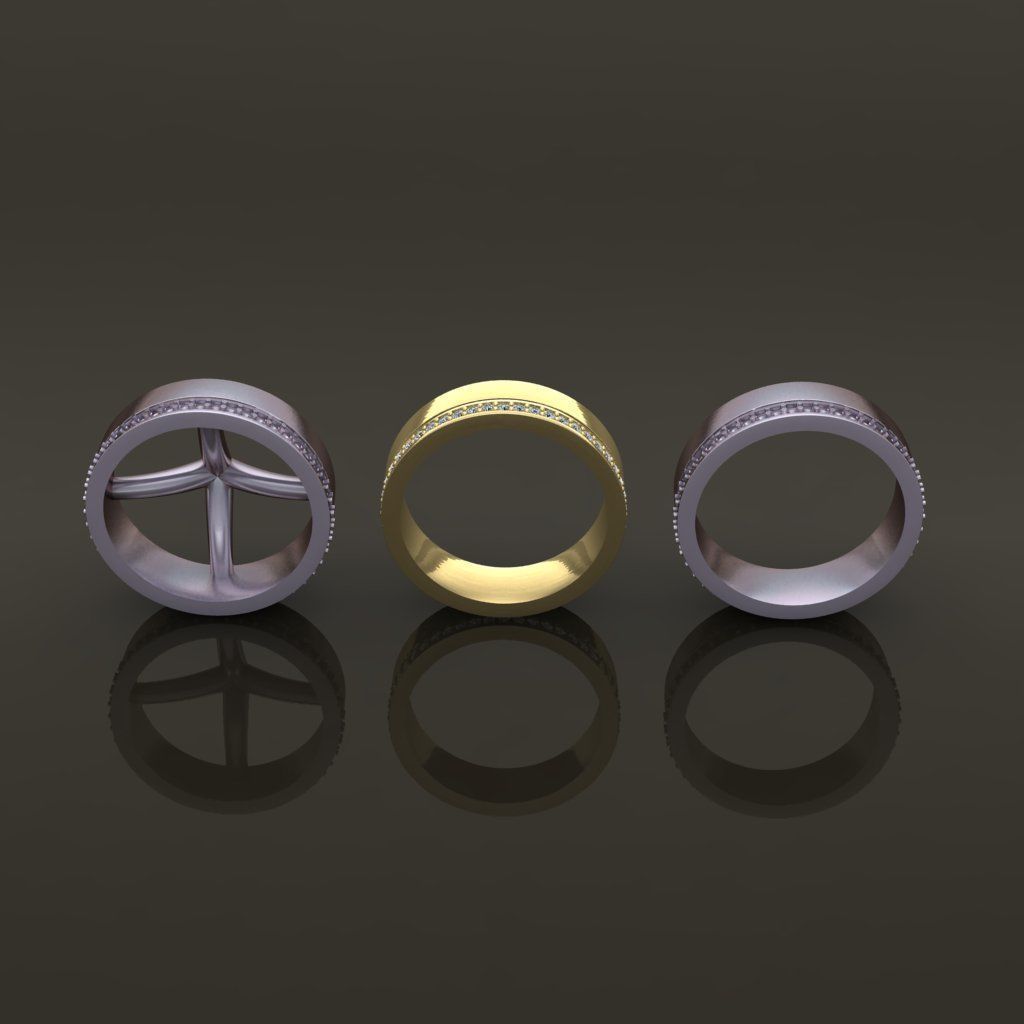 Double Stack Diamond Infinity Band Mix Size STYLE TYPE 2 3D print model_3