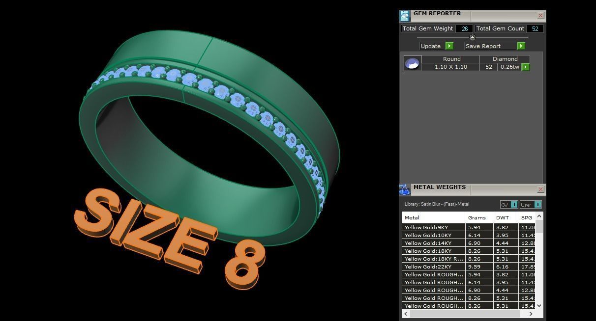 Double Stack Diamond Infinity Band Mix Size STYLE TYPE 2 3D print model_15