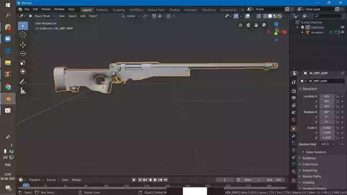AWM SNIPER Low-poly 3D model