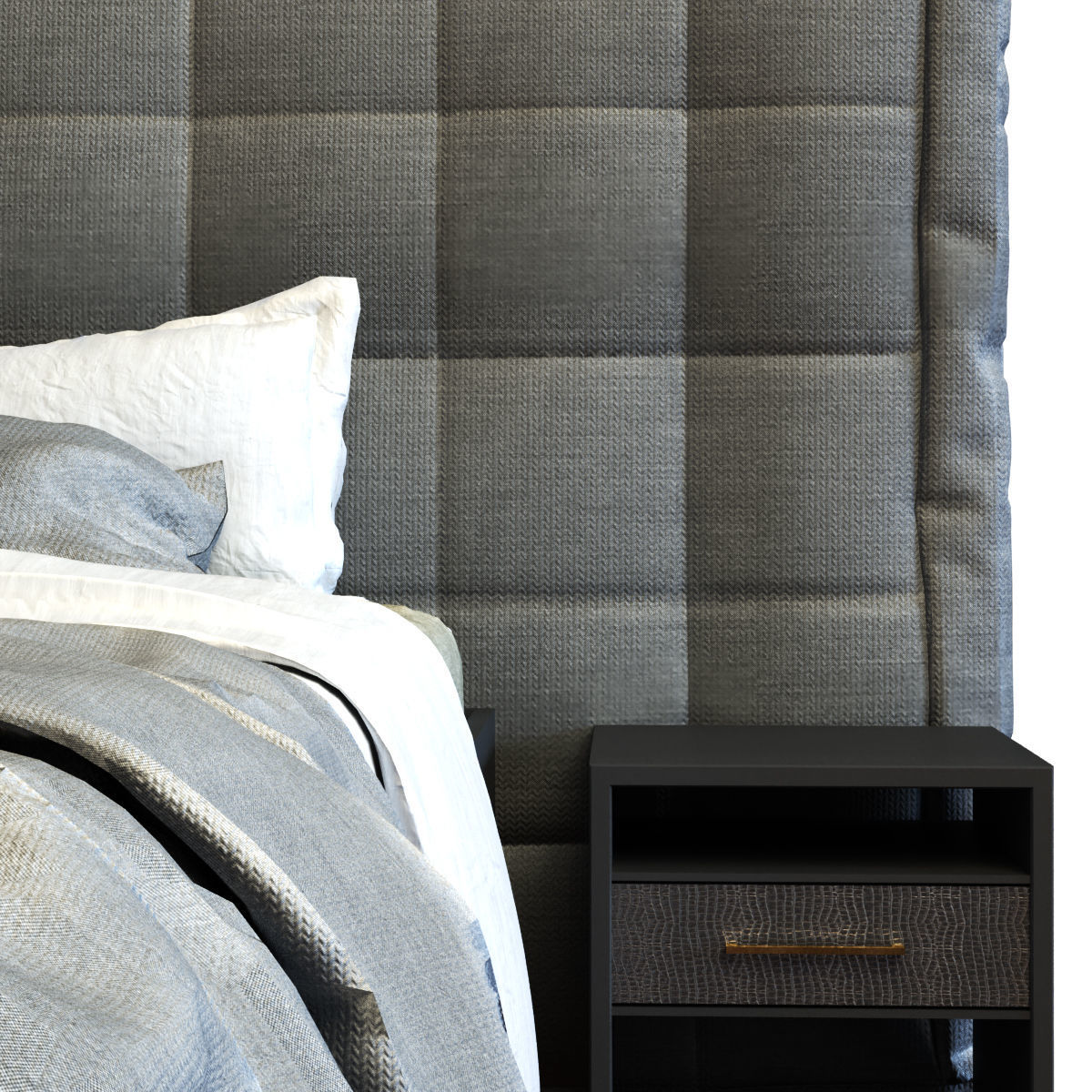 modern bed 010 Low-poly 3D model_3