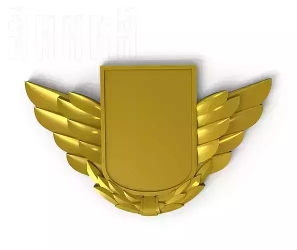 Badge with shield and wings