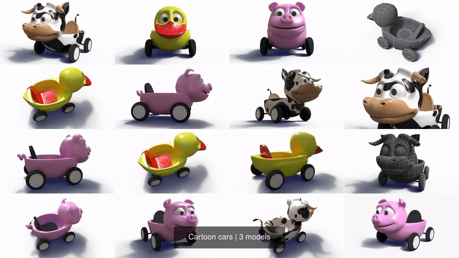 Cartoon cars 3D Model Collection_0