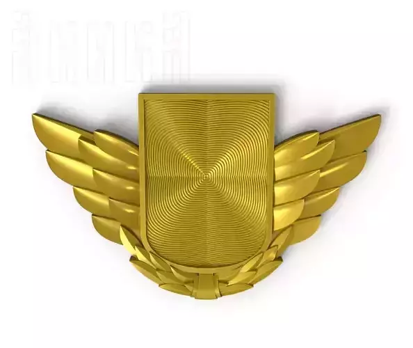 Badge with shield wings and background