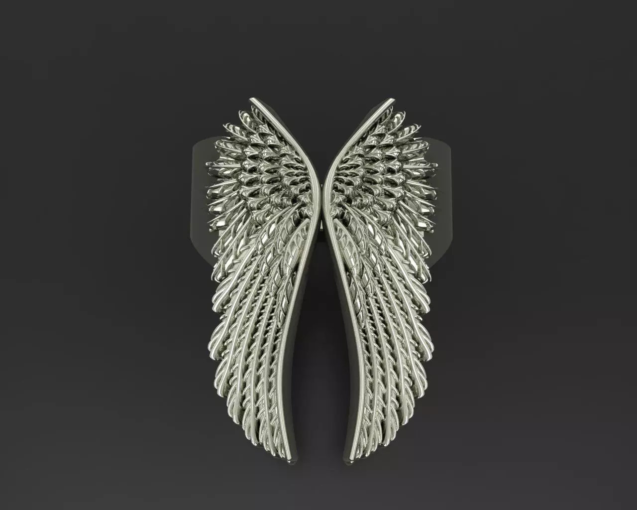 Angel wings ring 3D print model_0
