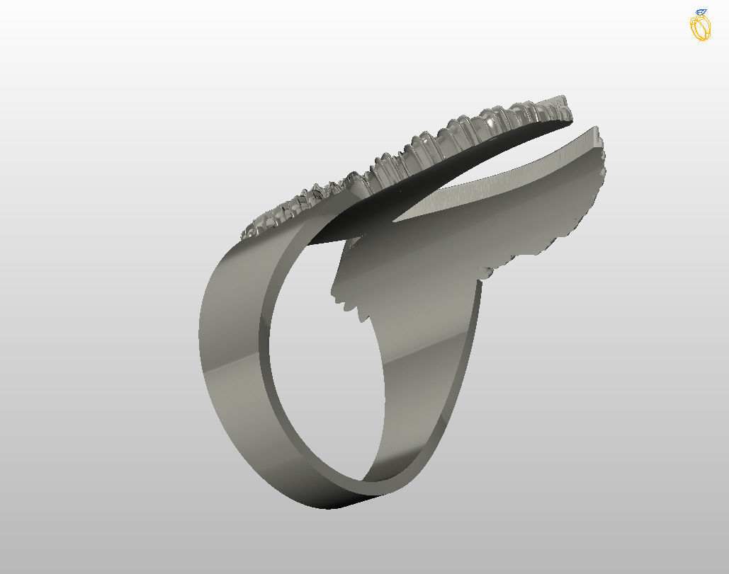 Angel wings ring 3D print model_24