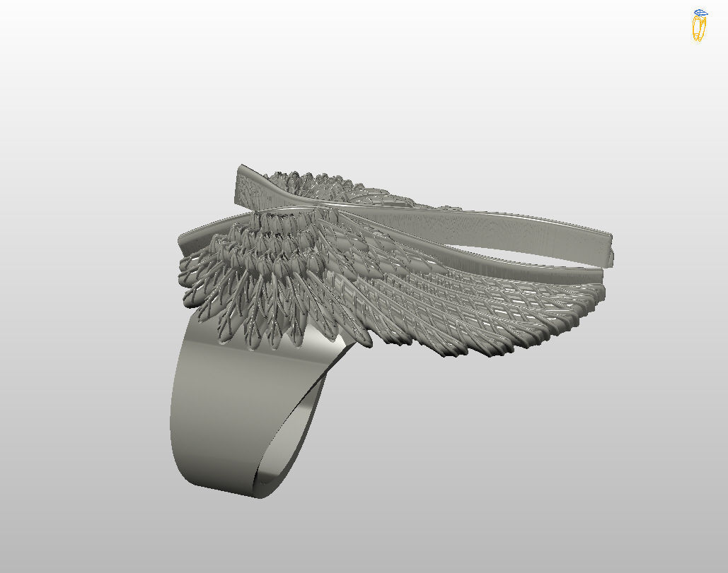 Angel wings ring 3D print model_6