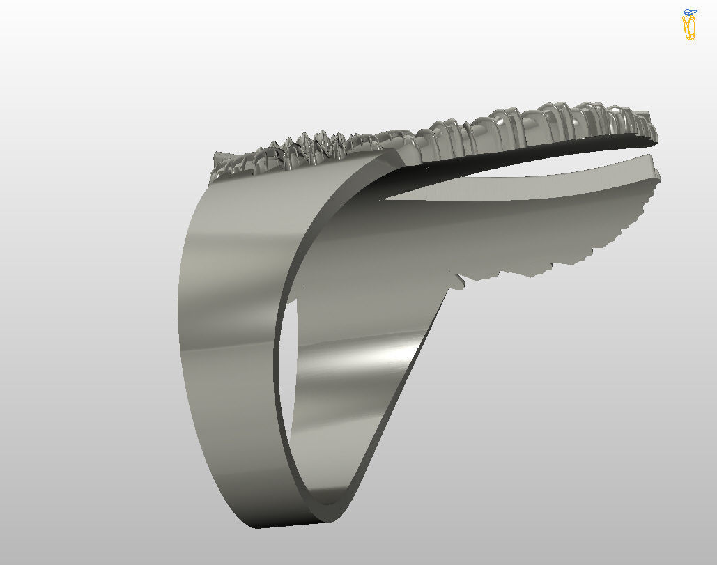 Angel wings ring 3D print model_25