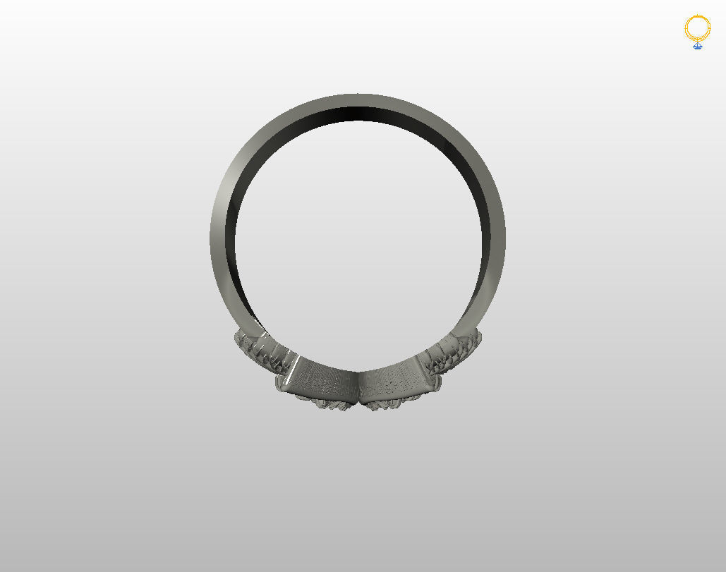 Angel wings ring 3D print model_22