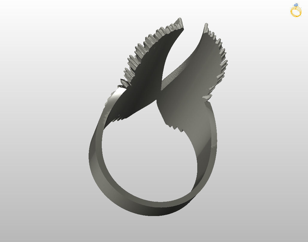 Angel wings ring 3D print model_23