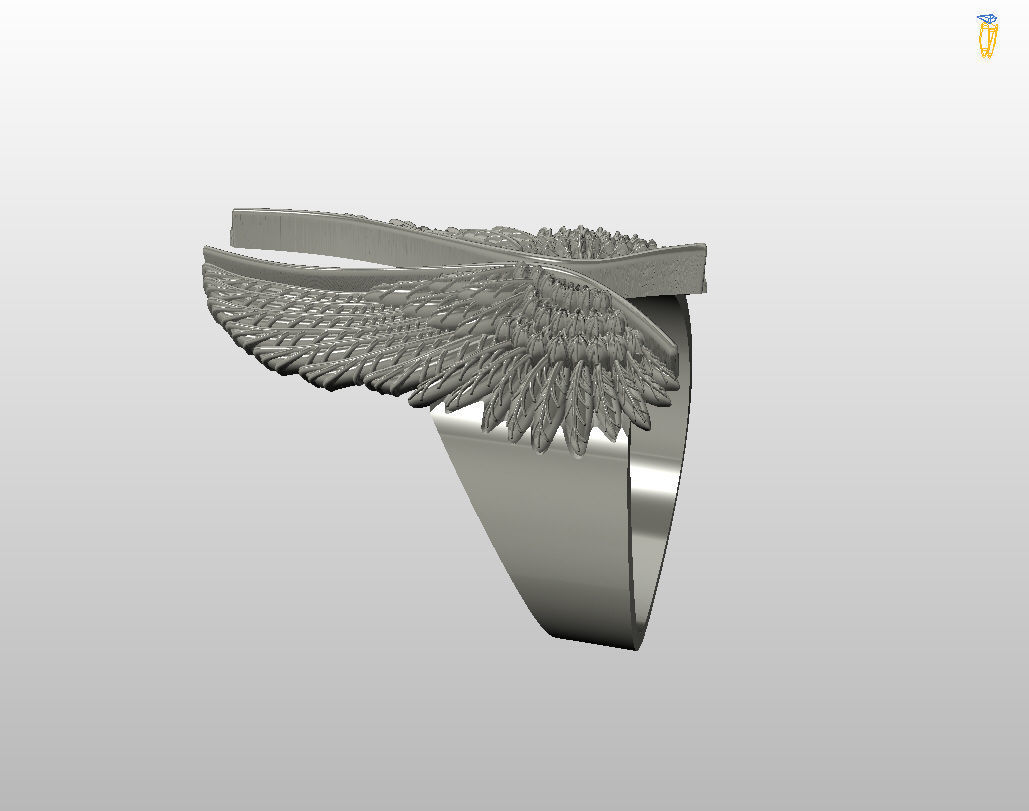Angel wings ring 3D print model_12
