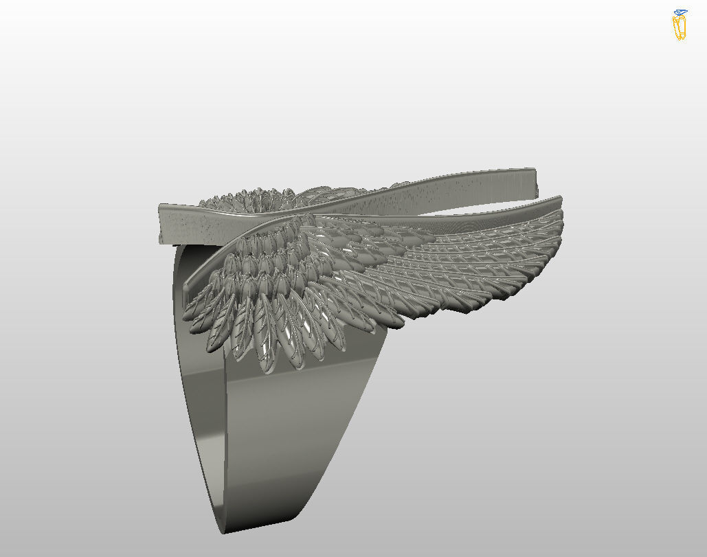 Angel wings ring 3D print model_7