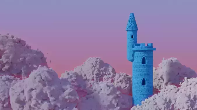 Medieval Tower In Sky