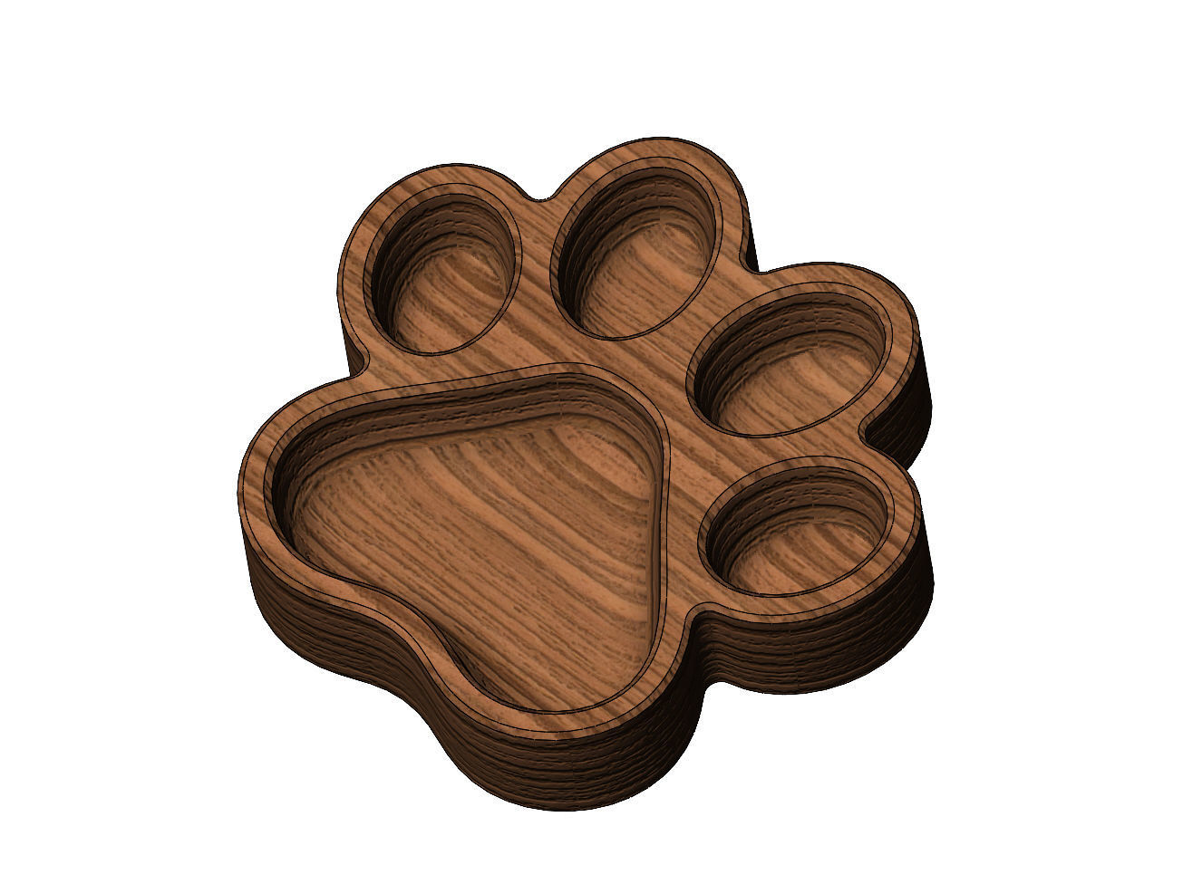 Paw shaped bowl 3D print model_7