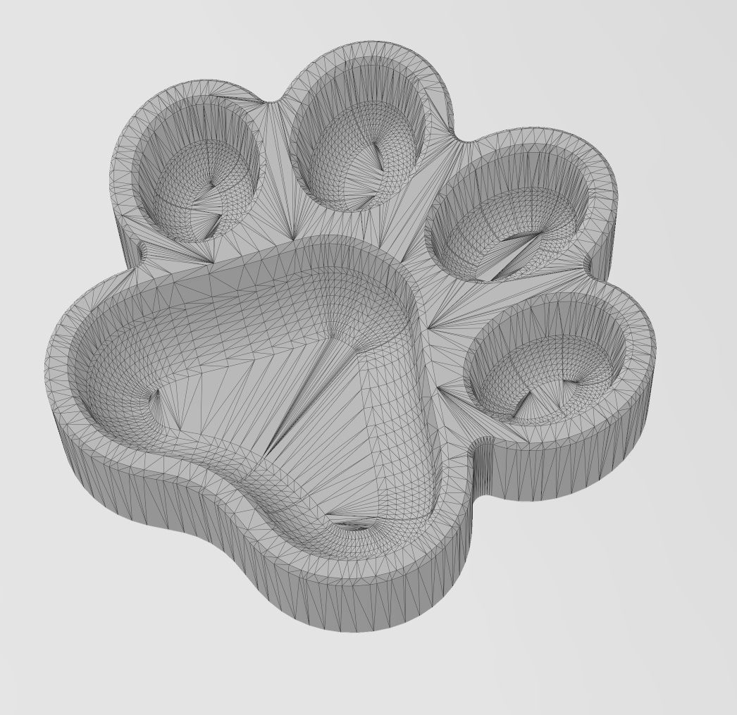 Paw shaped bowl 3D print model_12