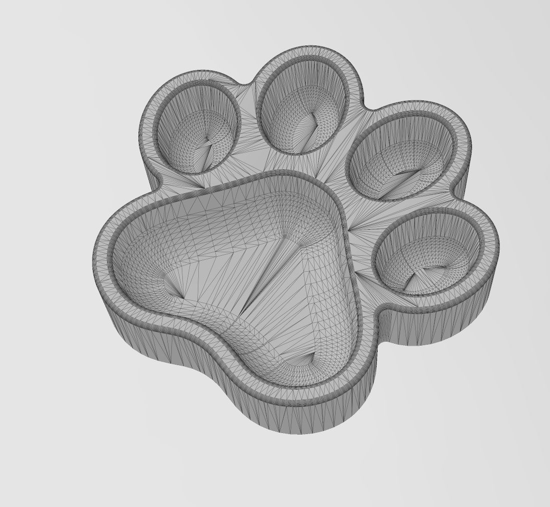 Paw shaped bowl 3D print model_11