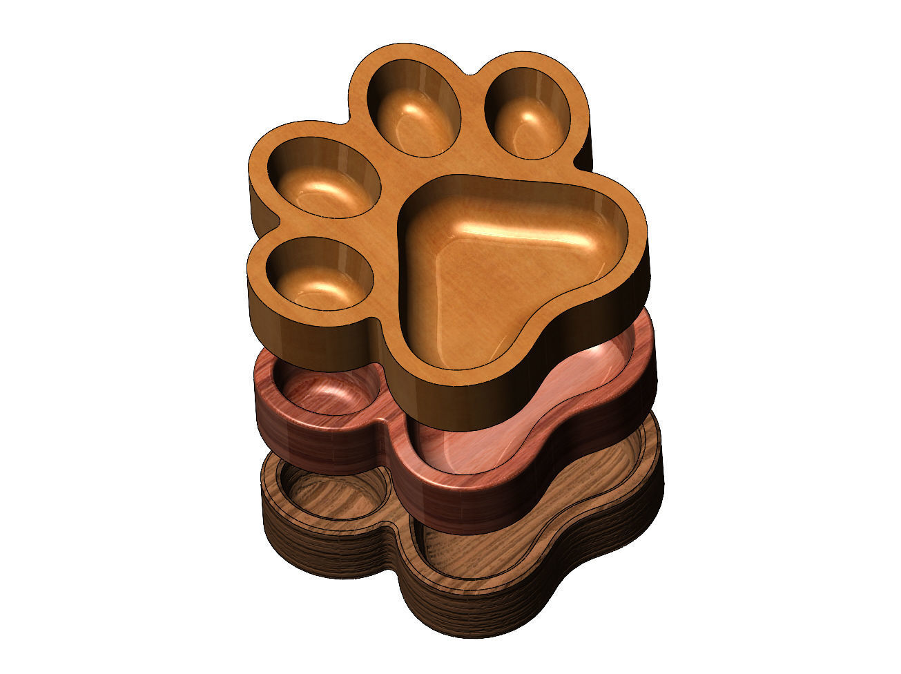 Paw shaped bowl 3D print model_2