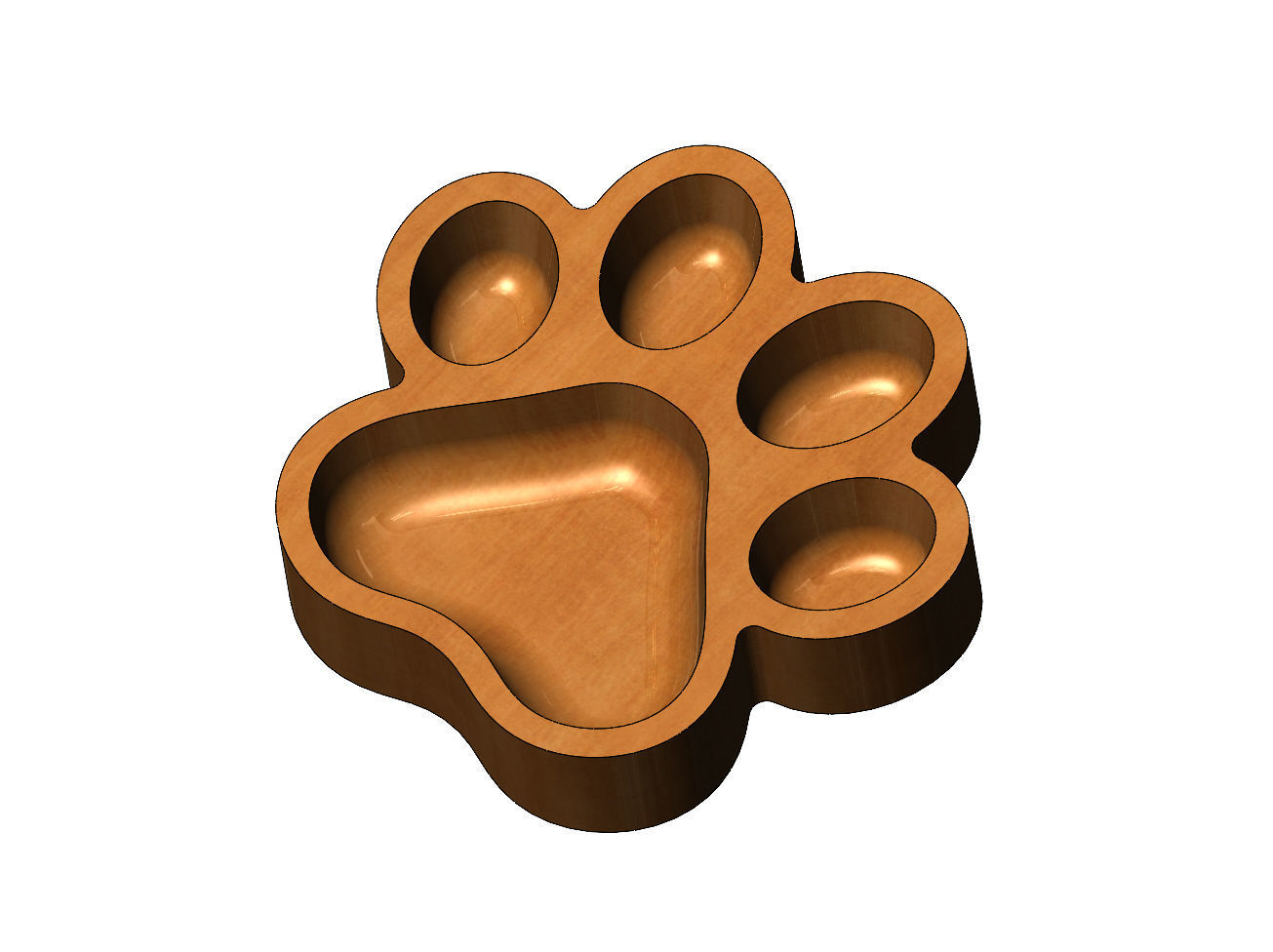 Paw shaped bowl 3D print model_5