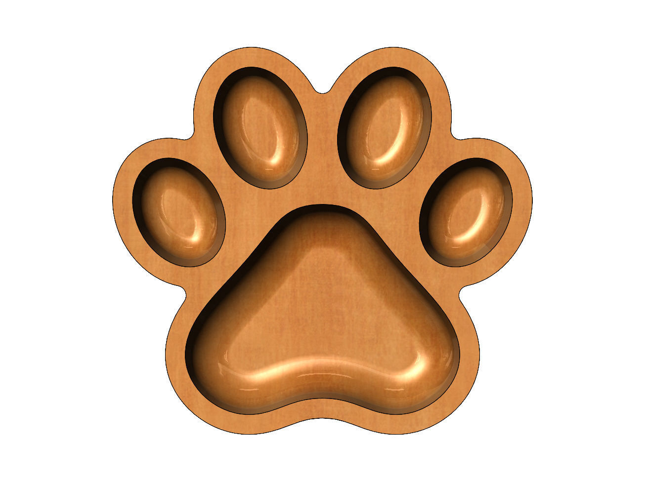 Paw shaped bowl 3D print model_1