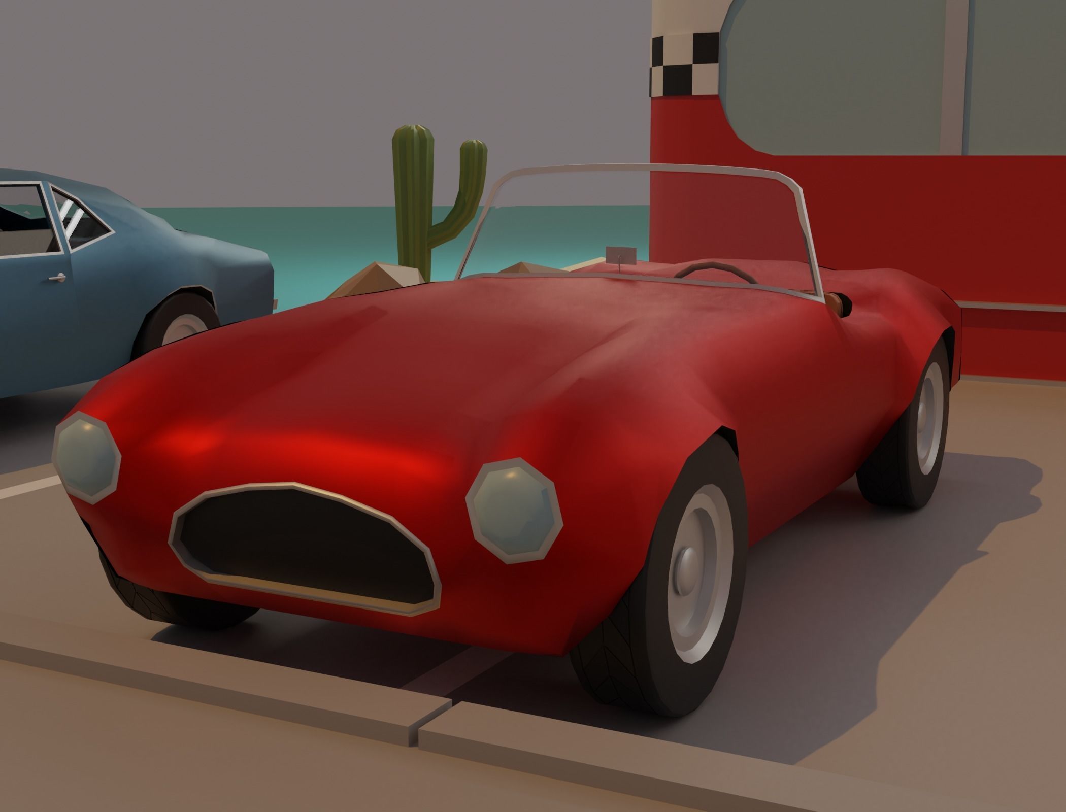 American diner - Full version Low-poly 3D model_25