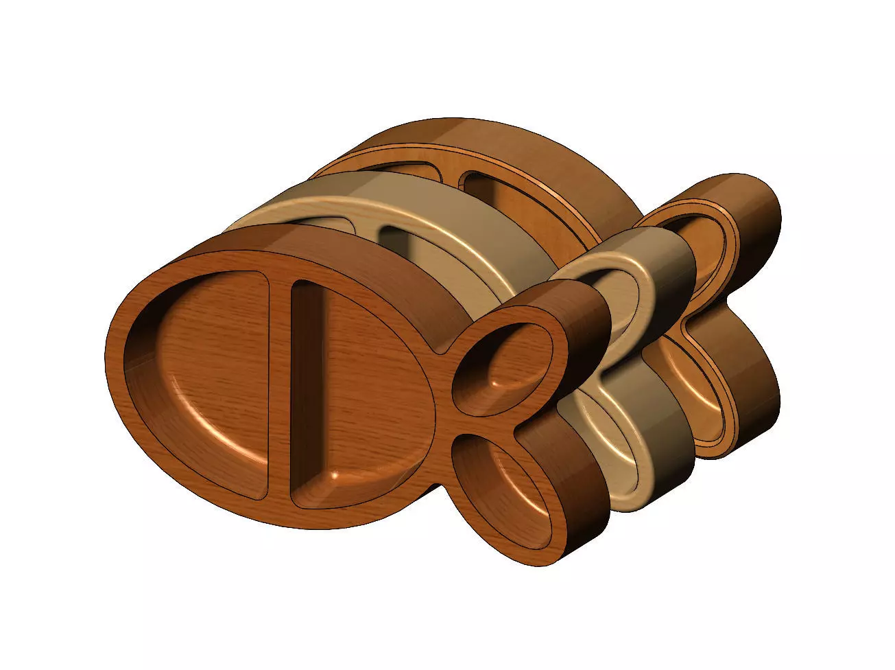 Simple fish shaped bowl 3D print model