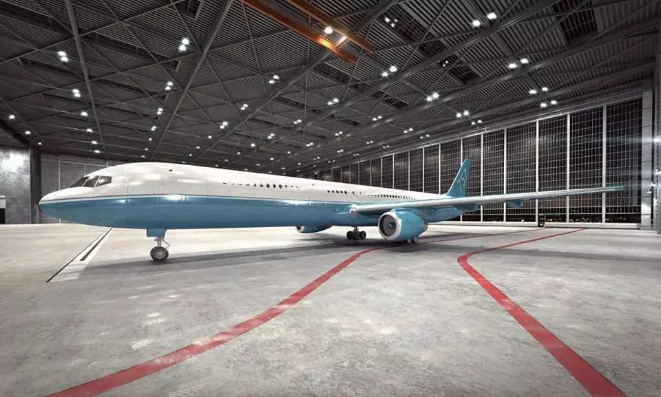 White And Blue Passenger Plane 3D model