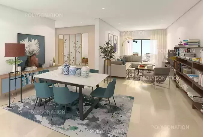 living room design scene Z2 3D model