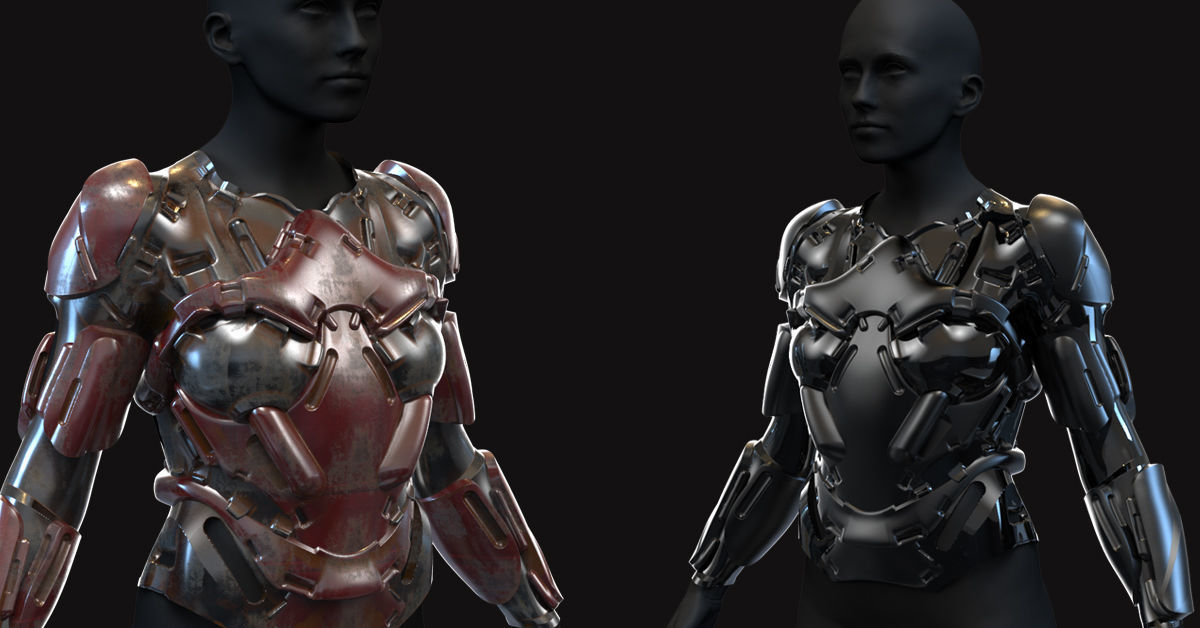 27 Female Scifi Suits KitBash with Uvs Plus ZTL  LP HP 3D model_7