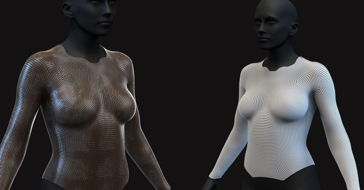 27 Female Scifi Suits KitBash with Uvs Plus ZTL  LP HP 3D model_11