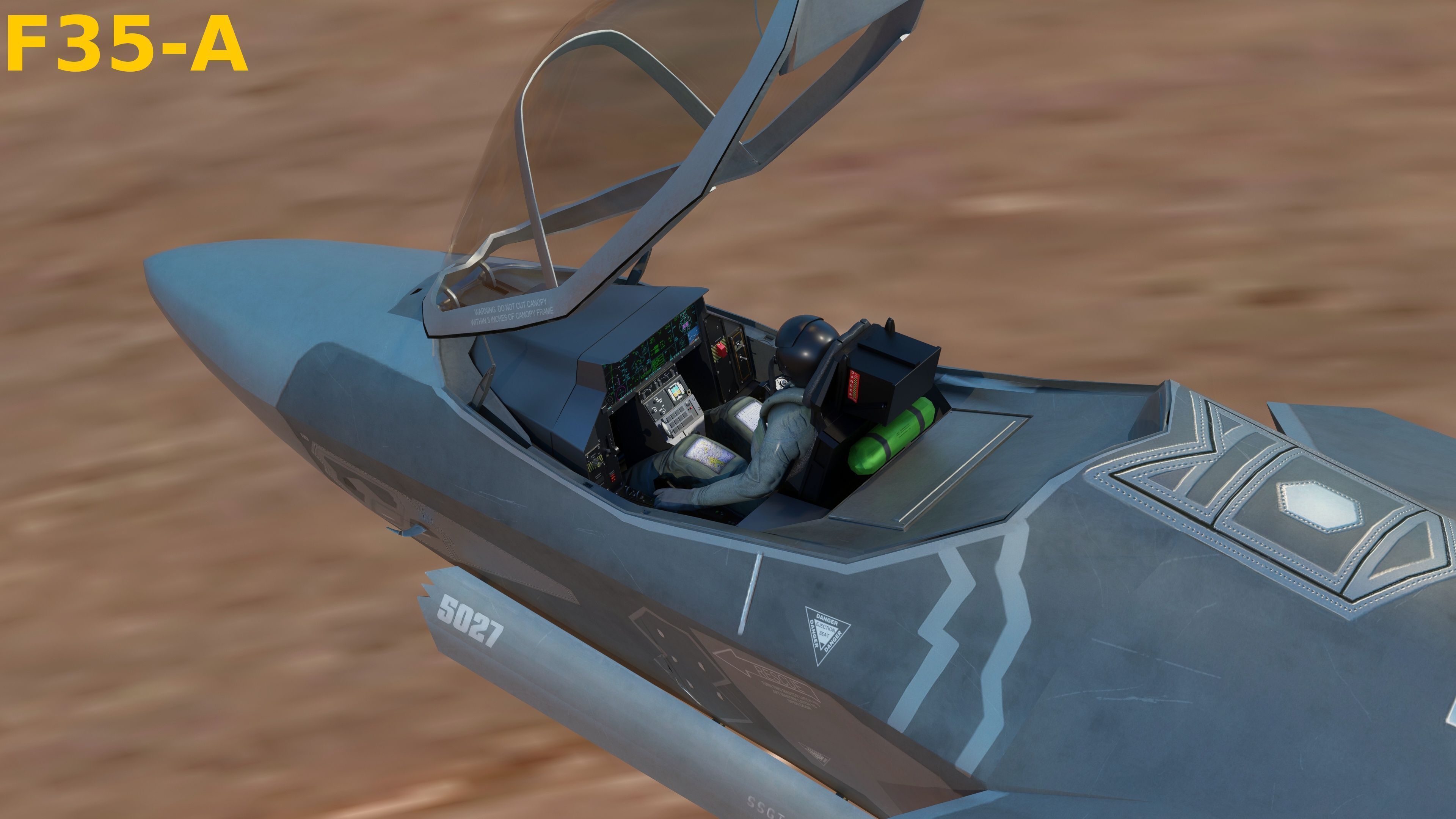 F35 Collection - Fully Rigged and High Resolution Cocpit Low-poly 3D model_12