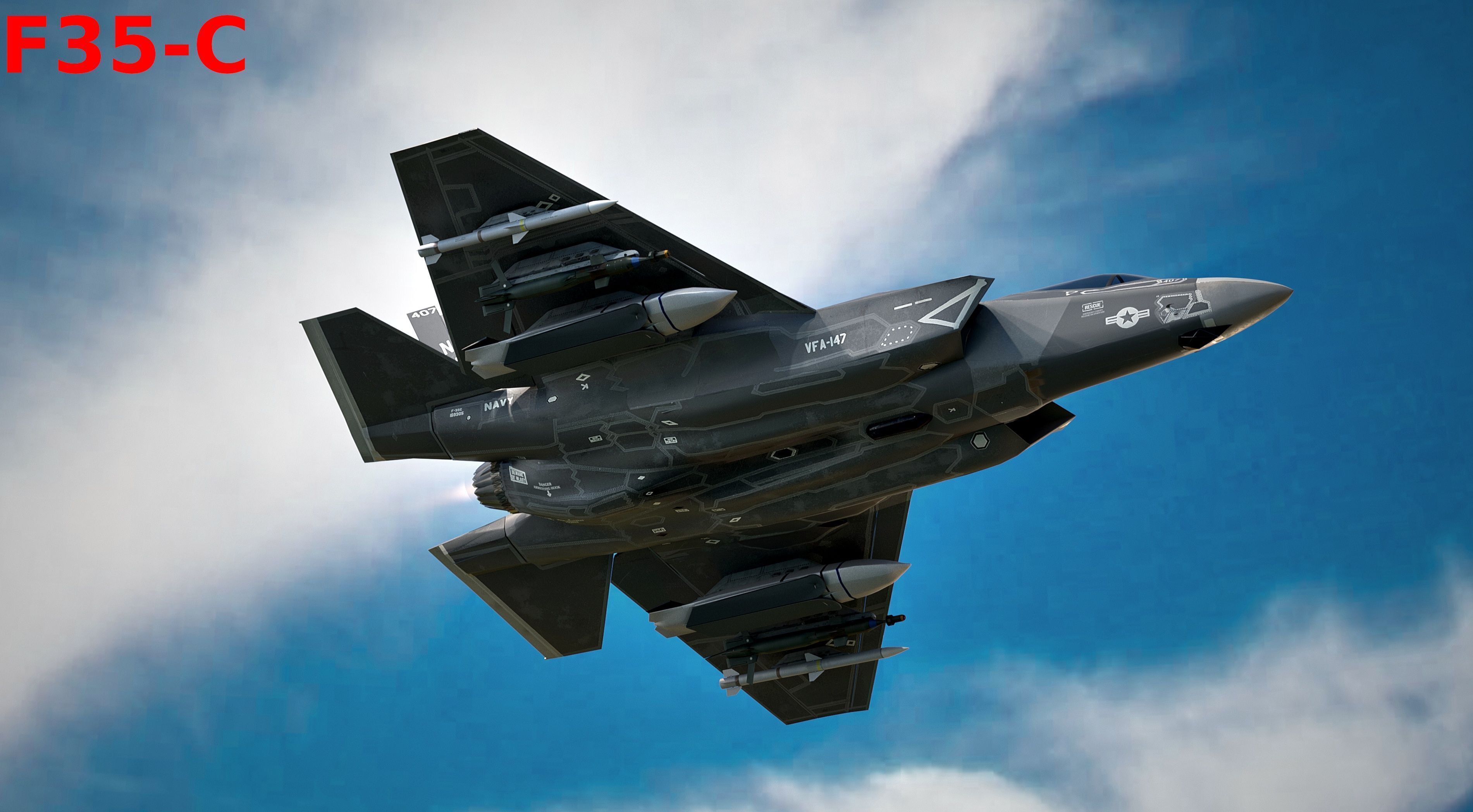 F35 Collection - Fully Rigged and High Resolution Cocpit Low-poly 3D model_37