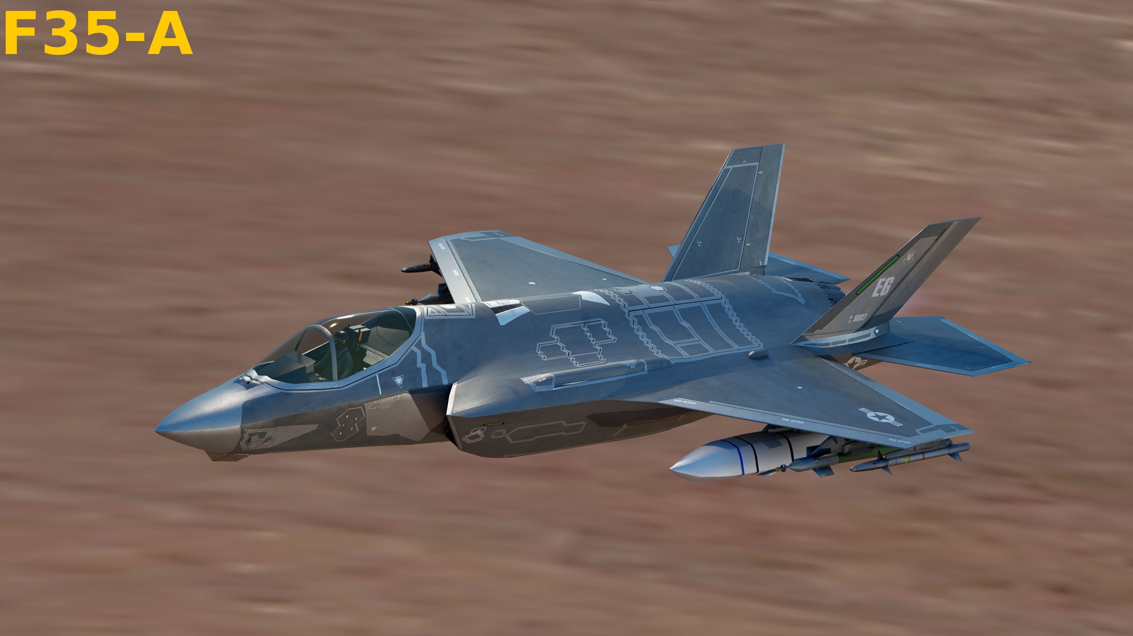 F35 Collection - Fully Rigged and High Resolution Cocpit Low-poly 3D model_5
