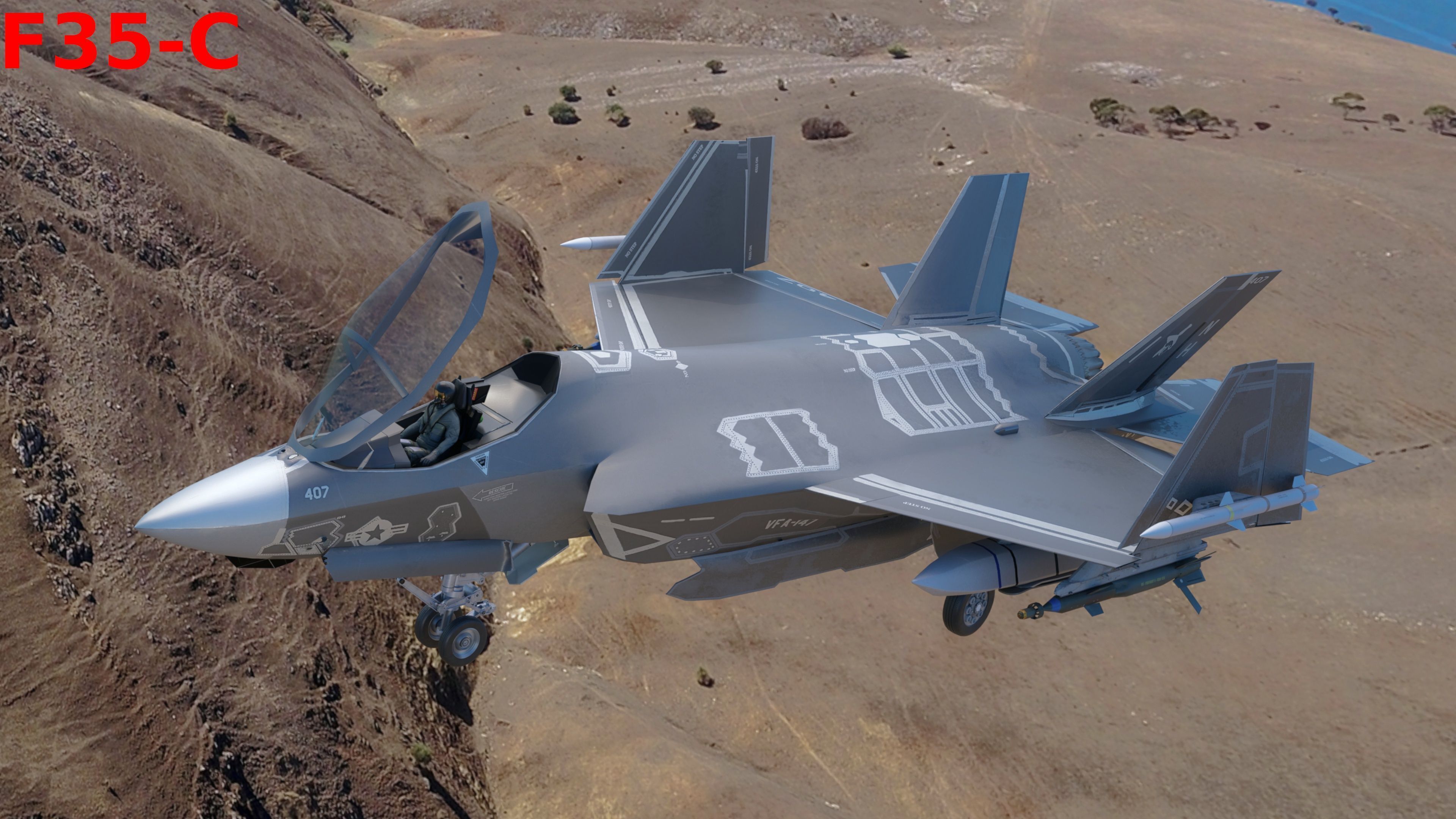F35 Collection - Fully Rigged and High Resolution Cocpit Low-poly 3D model_34