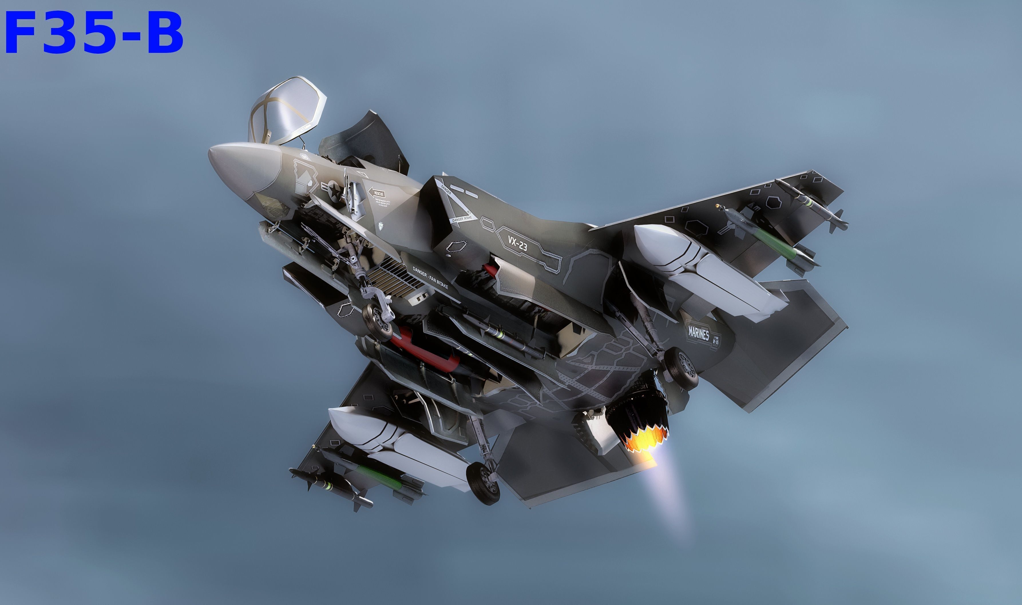 F35 Collection - Fully Rigged and High Resolution Cocpit Low-poly 3D model_13