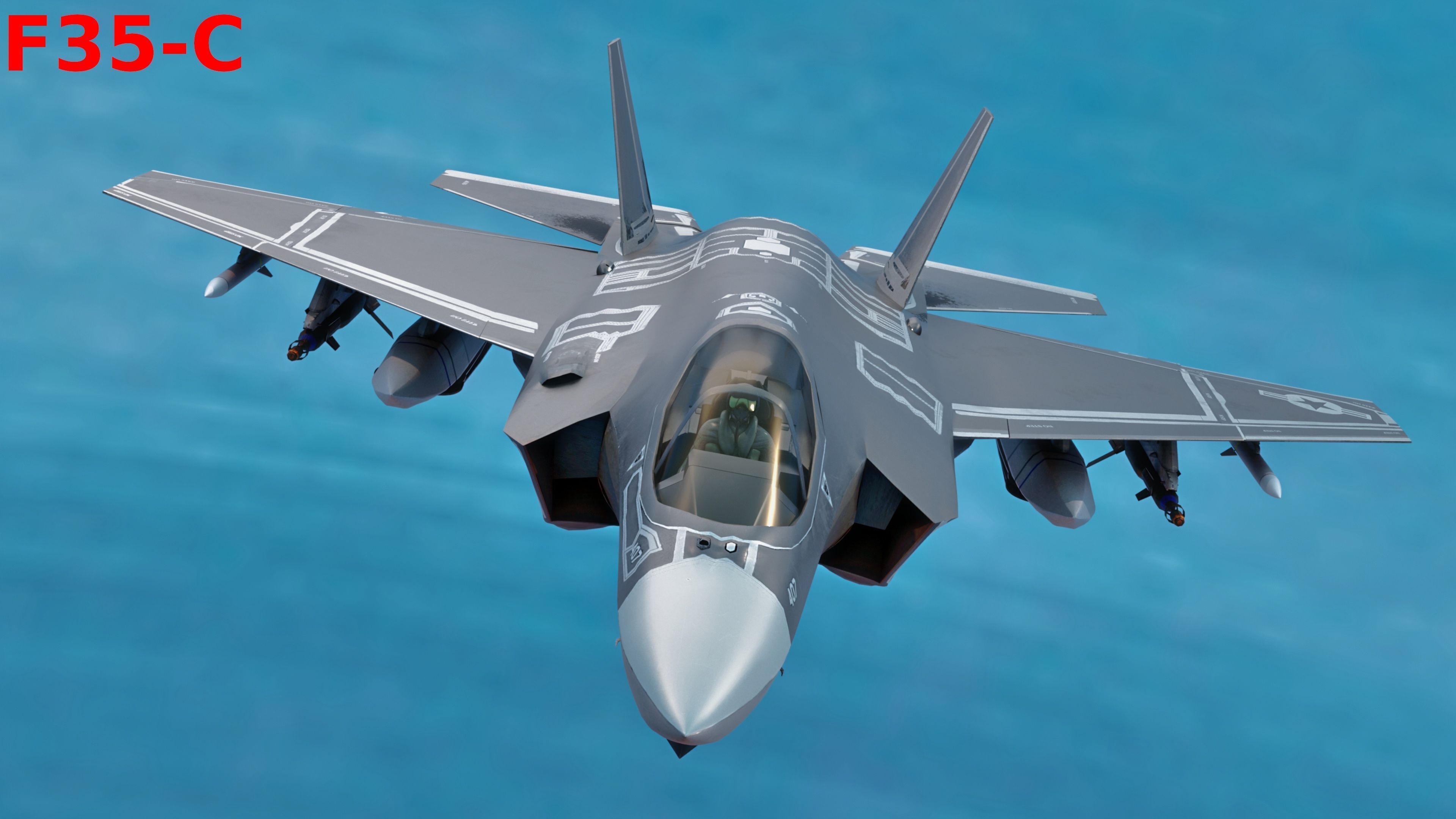 F35 Collection - Fully Rigged and High Resolution Cocpit Low-poly 3D model_29