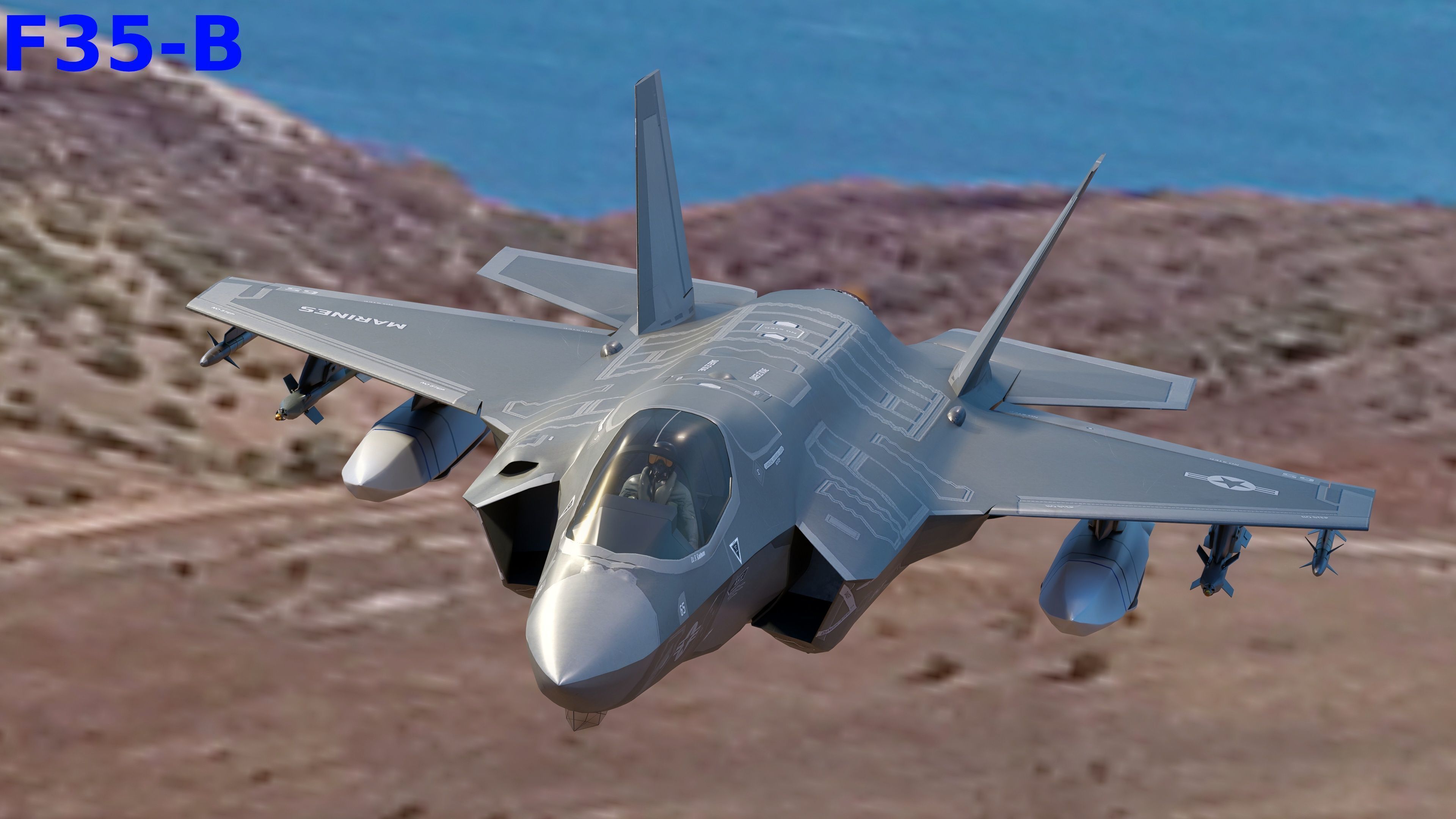 F35 Collection - Fully Rigged and High Resolution Cocpit Low-poly 3D model_15