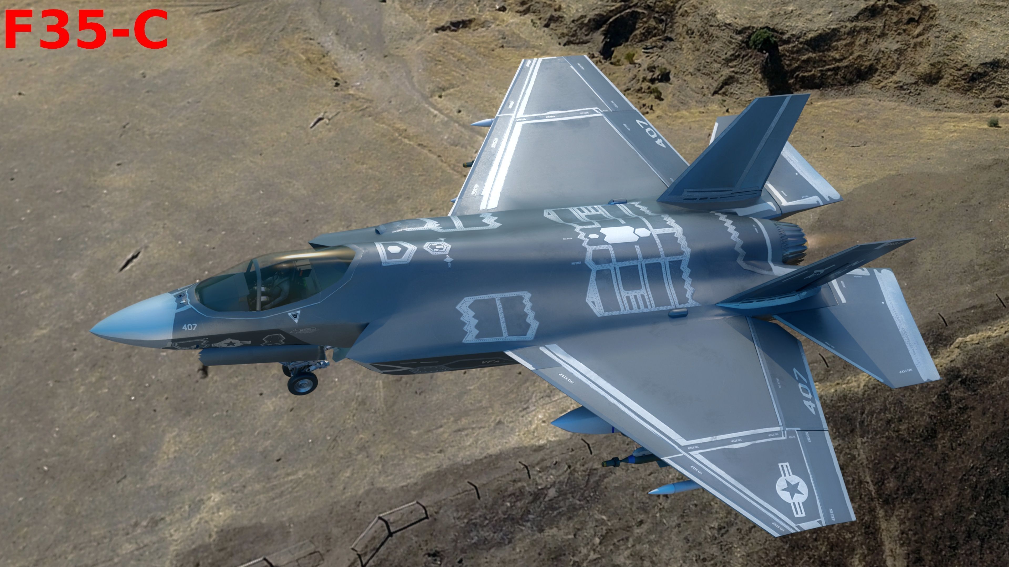 F35 Collection - Fully Rigged and High Resolution Cocpit Low-poly 3D model_27
