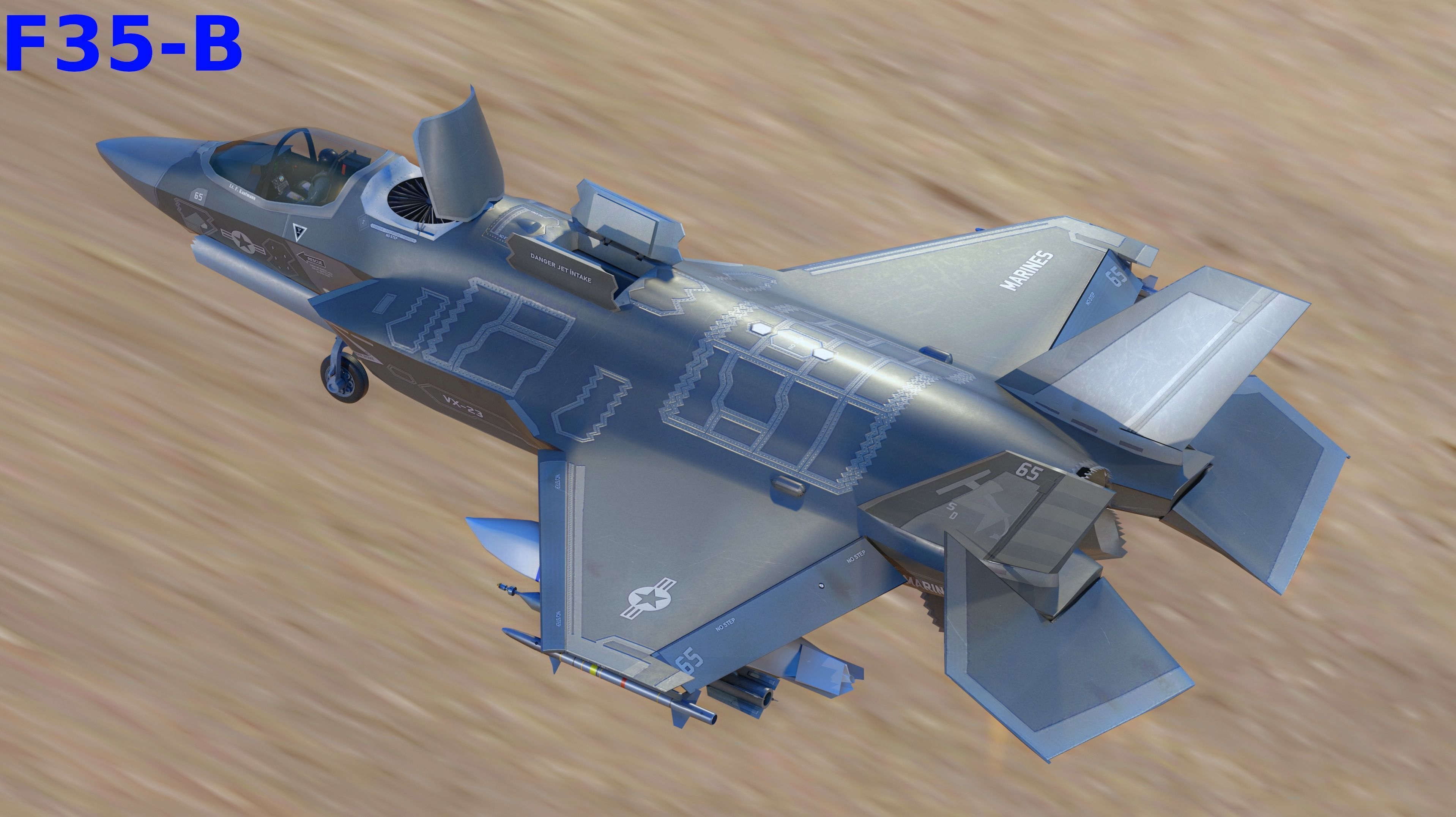 F35 Collection - Fully Rigged and High Resolution Cocpit Low-poly 3D model_23